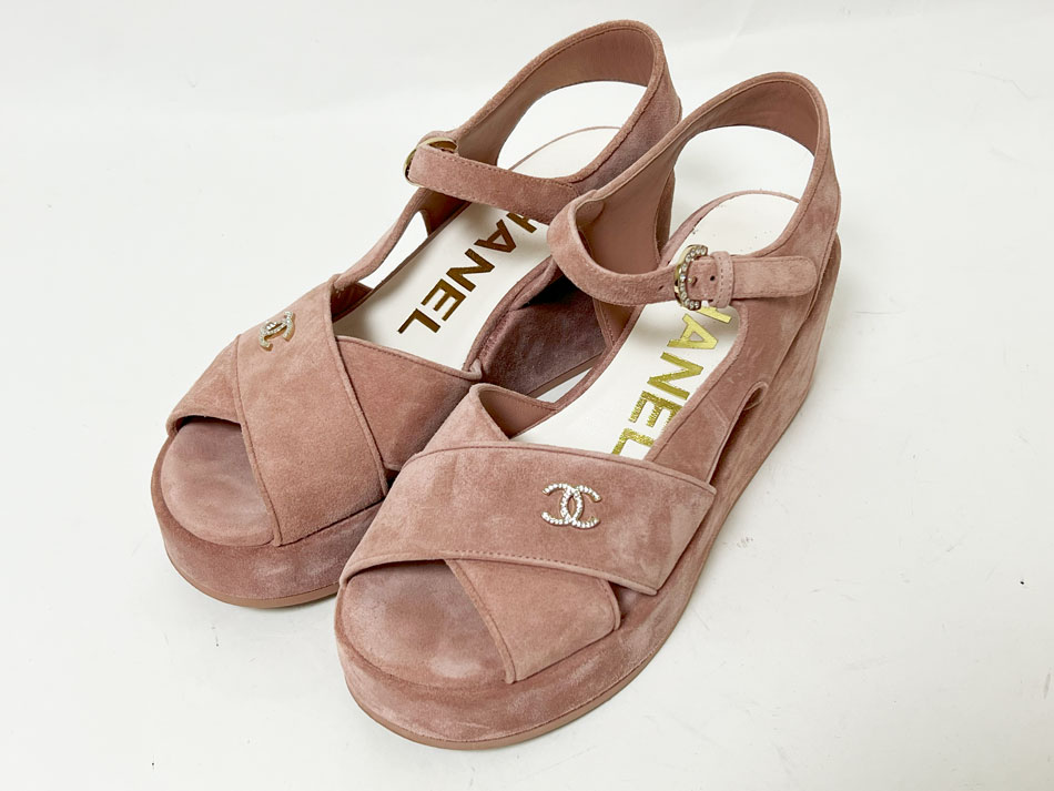 楽天市場】【靴】CHANEL シャネル ウエッジソール 厚底 サンダル ココ