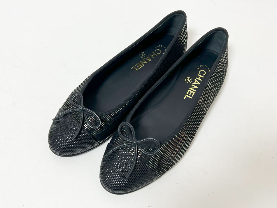 1LS02_美品 シャネル フラットパンプス 黒 36 楽天市場】シャネル （CHANEL） バレリーナ リボン パテント