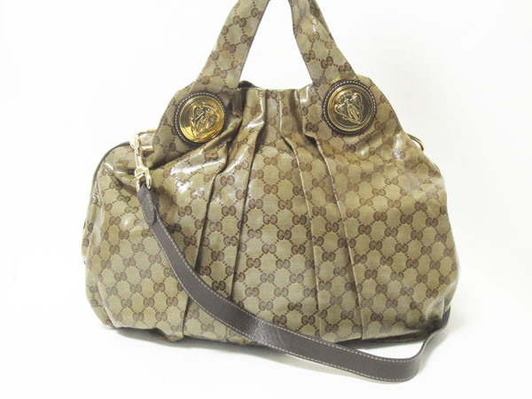 GUCCI グッチ GGコーティング ハンドバッグ ショルダーバッグ 2WAY ベージュ 197016【中古】