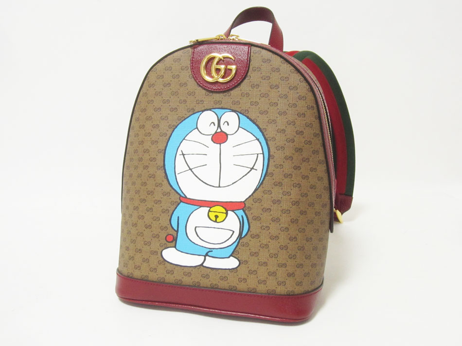 リュックサック バッグ ドラえもん Gucci キャンバス ベージュ ベージュ グッチ バッグパック 超美品 中古 ミニggスプリーム バッグパック スモール レザー レッド ブランドショップ山本