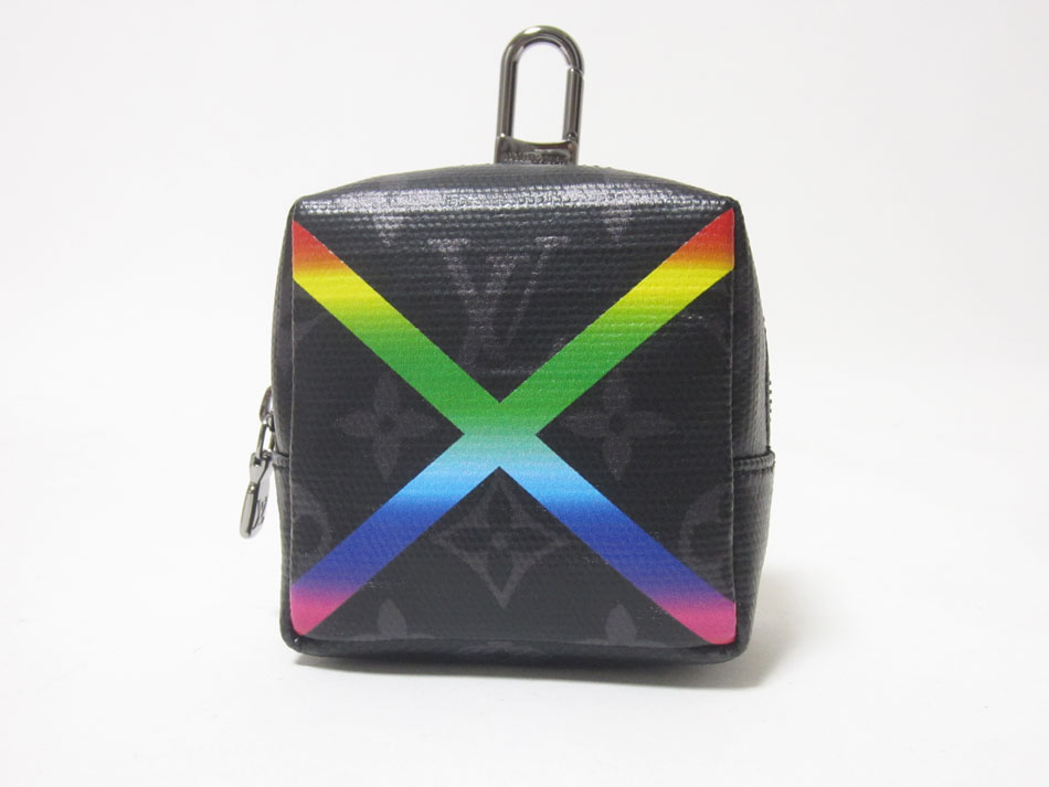 LOUIS VUITTON ルイウ゛ィトン シャイニー モノグラム エクリプス レインボー ビジューサック・スクエアポーチ MP2467 未使用品【中古】｜ブランドショップ山本