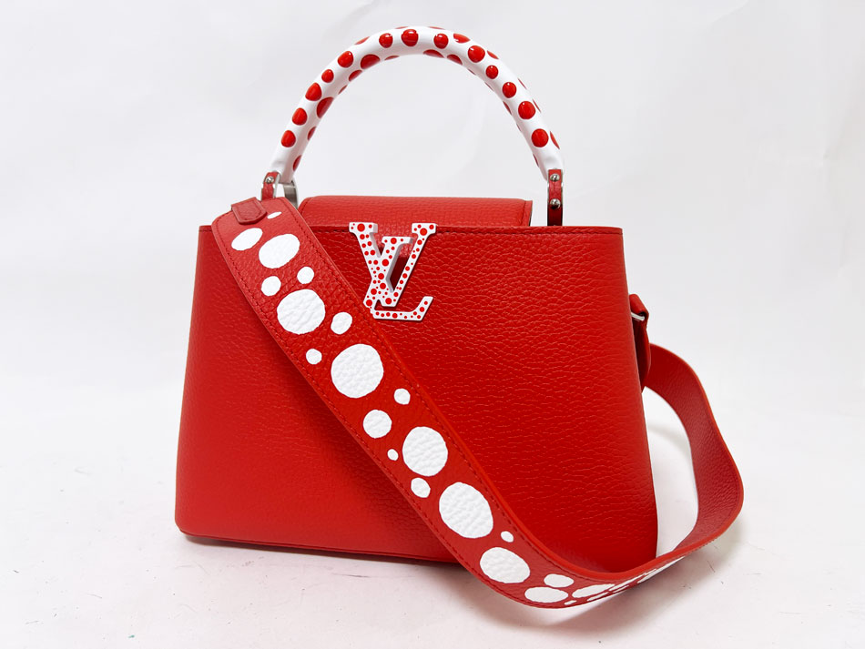 LOUIS VUITTON ルイヴィトン トリヨンレザー インフィニティ 点点 LV×YK カプシーヌBB ハンドバック ショルダーバッグ 2WAY 赤いこと 草間彌生 レア M21635 超美品 【中古】