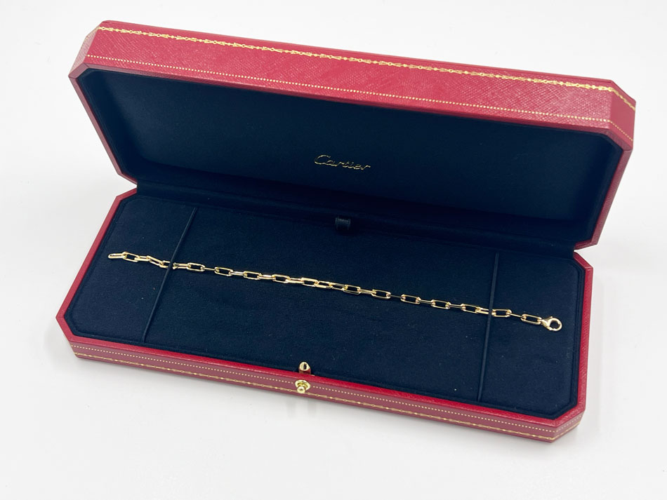 Cartier カルティエ サントス ドゥ カルティエ 腕輪 チェーン店 スモールひな形 ブレス 750 K18 黄色ゴールド 2026年4月買いもとめる B6090300 新品 未当て嵌める品【中古】
