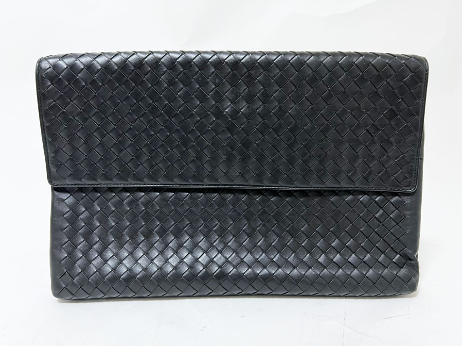 BOTTEGA VENETA ボッテガ ヴェネタ イントレチャート クラッチペダル御徒面子 2塁手御徒面子 黒いこと 430616【中古】