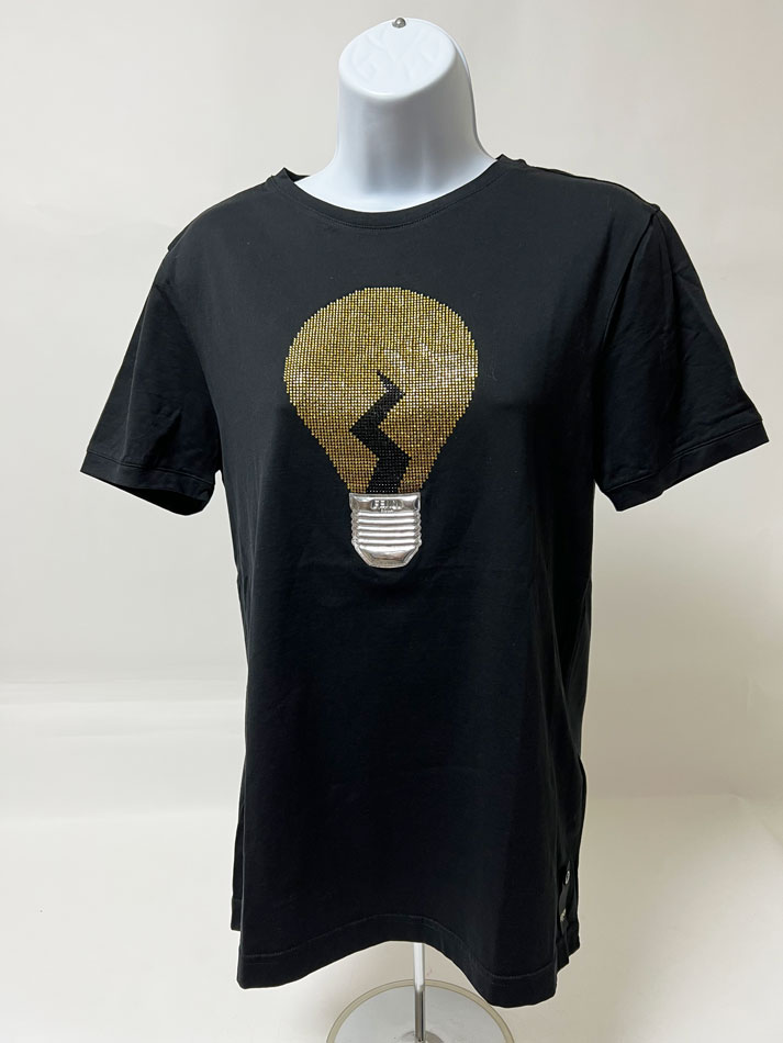 FENDI フェンディ メンズ Tシャツ 電球 ブラック トップス 48 FY0626 8CA【中古】|ブランドショップ山本