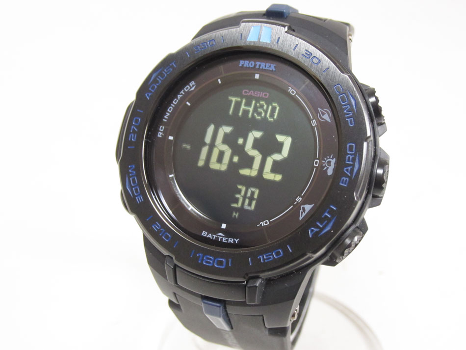 楽天市場 Casio カシオ Protrek プロトレック メンズウォッチ 電波時計 デジタル タフソーラー Stn液晶 Prw 3100y 1jf 美品 中古 ブランドショップ山本