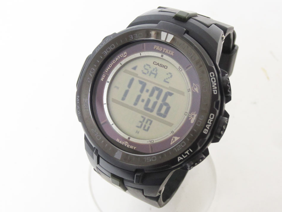 超特価sale開催 腕時計 メンズ 電波ソーラー プロトレック Protrek カシオ Casio デジタル 中古 美品 Prw S3000 1jf マルチバンド 2774 00 Stemguyana Com