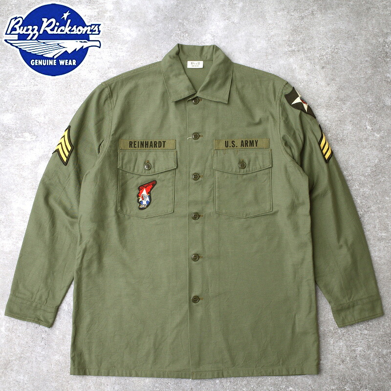 BUZZ RICKSON'S バズリクソンズ #BR29586 OG-107 ユーティリティー シャツ『DEMILITARIZED ZONE』メンズ 男性 アウター ブルゾン ジョンレノン アメカジ カジュアル アメリカ 米軍 春 秋 冬 ワッペン パッチ 長袖 ロングスリーブ OG107 コットンサテン DMZ｜ミリタリー百貨シービーズ