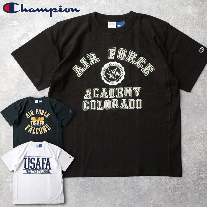 Champion チャンピオン #C3-D305 USAFA リバースウィーブ(R) クルーネック ショートスリーブ プリントTシャツ 半袖Tシャツ カットソー メンズ レディース 米空軍USAirforce 男性 女性 ユニセックス トップス カジュアル アメカジ ミリタリー 春夏秋