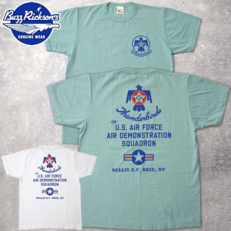 1点ならメール便可 BUZZ RICKSON'S バズリクソンズ #BR79705 半袖 ミリタリーTシャツ『THUNDERBIRDS』 メンズ 男性 トップス ティーシャツ ショートスリーブ プリント ミリタリー カジュアル アメカジ 春 夏 アメリカ製