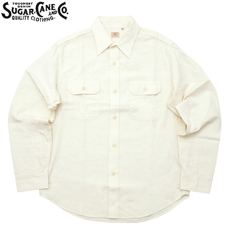 SUGARCANE シュガーケーン #SC27851 長袖 ホワイトシャンブレー ワークシャツ メンズ 男性 トップス ロングスリーブ ワークウエア アメカジ 9,856円