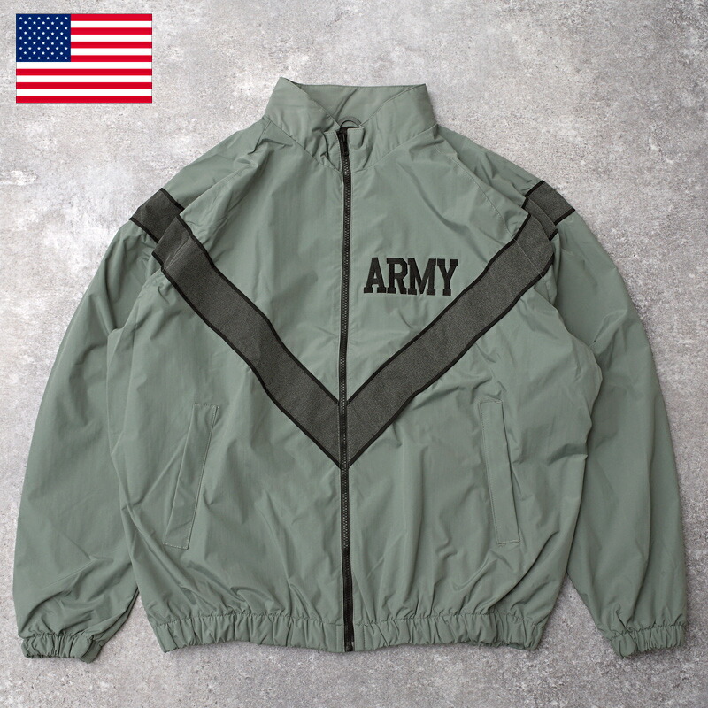 米軍 U.S.ARMY IPFU トレーニング ジャケット グレー デッドストック 陸軍 トレーニングウエア フィットネス ウインドブレーカー スポーツ 運動 ジャンパー リフレクター 実物ミリタリー 軍物 春 秋 冬|ミリタリー百貨シービーズ