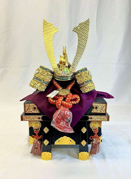 楽天市場】兜飾り 源氏兜18号合わせ鉢 本金箔押し小札 総角結び 重量感