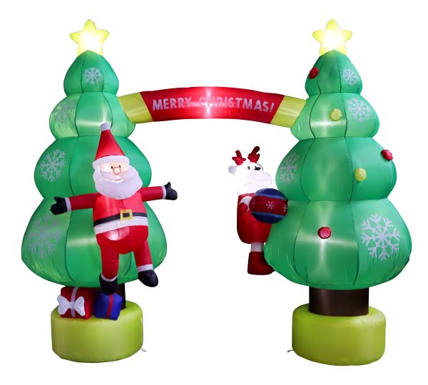 クリスマス エアーディスプレイアーチ サンタ&スノーマン ② 商業施設 店舗 エアーディスプレイアーチ サンタ＆スノーマン クリスマス