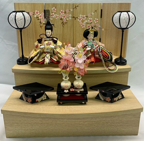 楽天市場】40G3-6 34x2 桜 飾り台・屏風セット H23-18A親王飾り 雛祭り