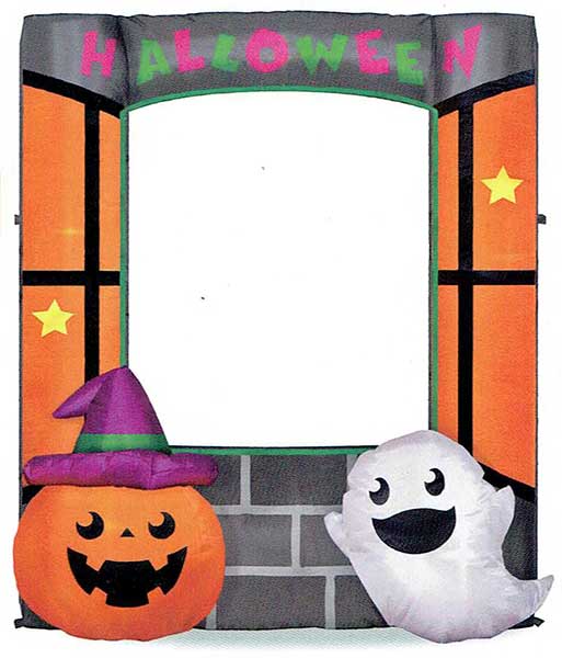 フォトスポットディスプレイ パンプキン＆ゴーストHW1291 エアーディスプレイ<BR>ハロウィン　イベント　パーティー　デコレーション　装飾　飾り　店舗　ハロウィン飾り　光るエアーディスプレイ　インスタ映え　フォトスポット　簡単便利　ハロウィンパーティー　記念撮影