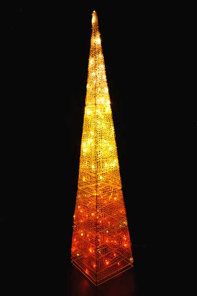 LEDクリスタルツリー210ｃｍ（オレンジグラデーション） イベント　装飾　電飾　イルミネーション　タワーツリー　クリスマス　LEDライト　ハロウィン　デコレーション　塔　大きいサイズ　防滴仕様　暖色　グラデーションカラー　LEDイルミネーション　ハロウィン飾り