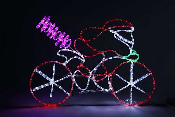 LEDサイクリングサンタ\u003cBR\u003eクリスマス照度 クリスマス飾りつけ 電飾 照度 聖ニコラス 銀輪 車駕 サンタさん サンタ かざり付ける クリスマス 飾りつけ 出来事 寄り合い 見せびらかす 大層らしい大きさ