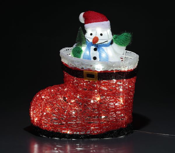 LEDムービングクリスタル ブーツスノーマン WG-24312SN\u003cBR\u003e\u003cBR\u003eLEDともし火 クリスマス 電飾 照度 かざり付ける 飾り付け でき事 寄り合い 動く 動く照度 動く電飾 スノーマン 雪達磨 花・ガーデン・DIY-イルミネーションライト-ライト・イルミネーション