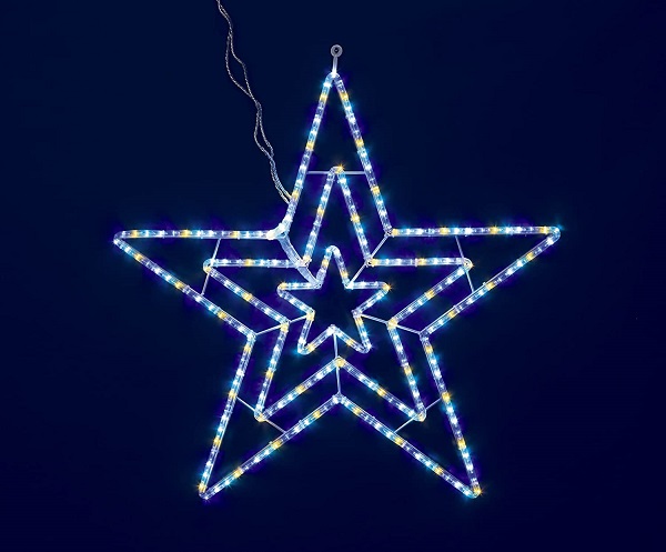 IPX5 ビッグ3レイヤースターモチーフ ジュエル色合い LED フローレックス KT-3066\u003cBR\u003e製造業者直送品 照度 電飾 バス発着場かざり付ける クリスマス照度