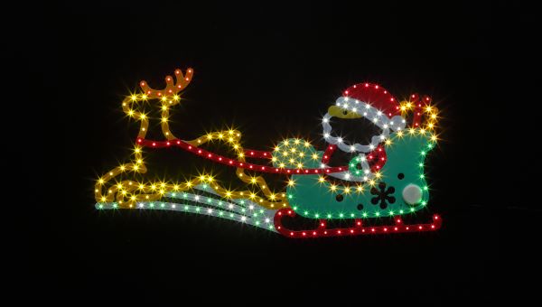 楽天市場】【幅150cm】LED大型チューブライト サンタ＆トナカイ 【屋外