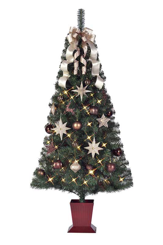 セットツリー ブラウンツリーポット付１８０ｃｍ 山本人形店 クリスマス 激安クリスマスツリー装飾付 時間や収納も簡単便利なクリスマスツリー