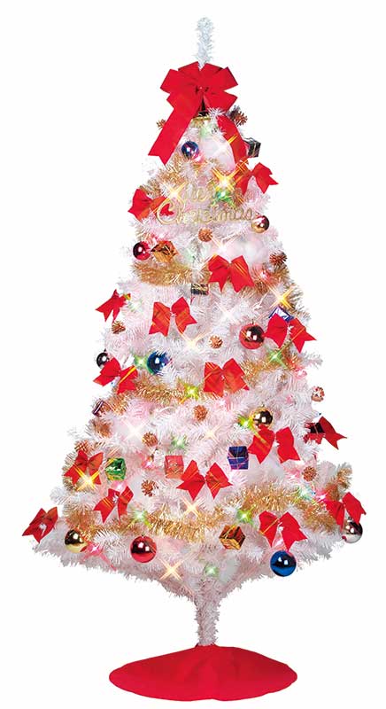 ファミリーセットツリー　分割型ホワイト２１０ｃｍホワイトツリー　クリスマスツリー｜山本人形店