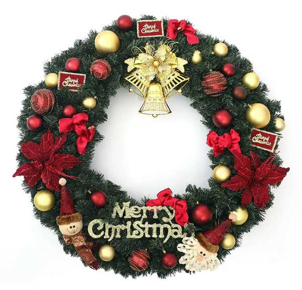 ゴージャスで写真を撮りたくなる パーティー イベント用品 お客様のお好みでお飾りください クリスマスツリー リース ワイン金 ｍｃ文字ゴールド1ｐ ハーフベル 金 1ｐ 付きホビー 付き 山本人形店