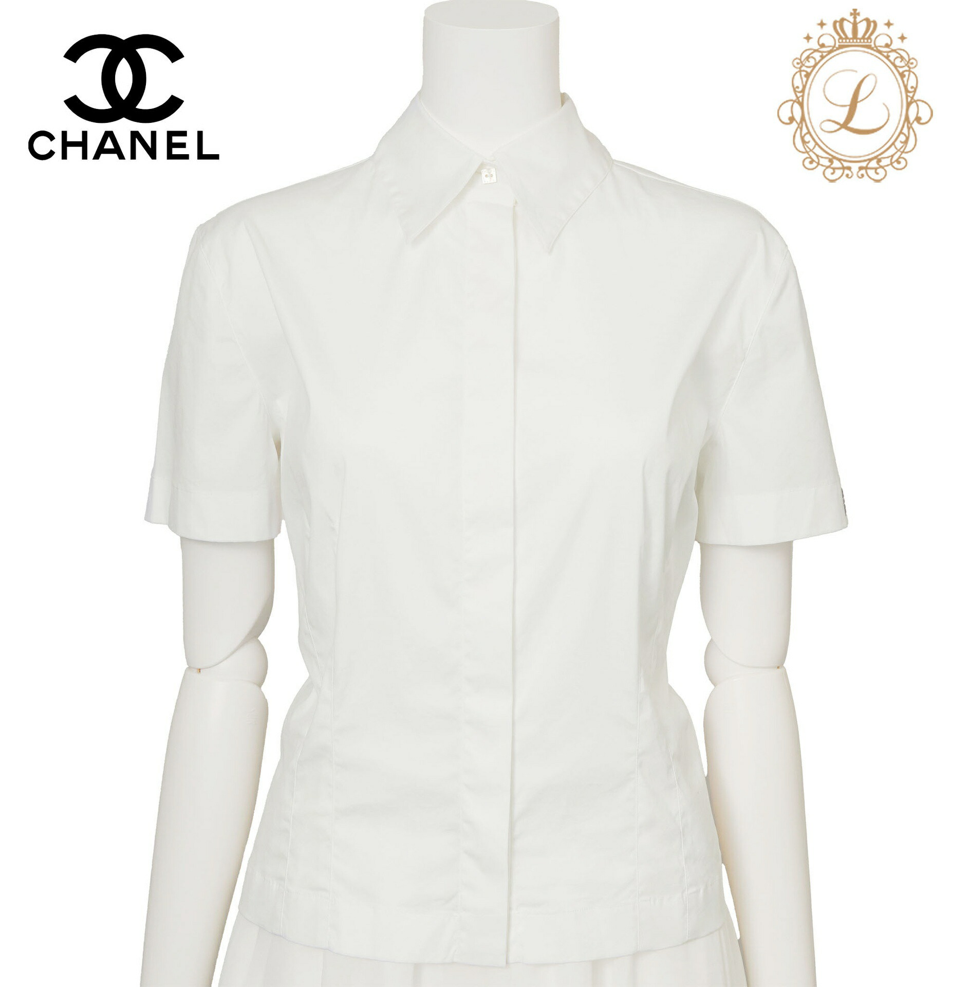 CHANEL - 【返品可】CHANEL シャネル ココマーク メタル ロゴボタン 半袖 シャツ ブラウス Tシャツ サイズ38 白 ブランド アパレル 楽天市場】【返品可】CHANEL シャネル ココマーク メタル ロゴ