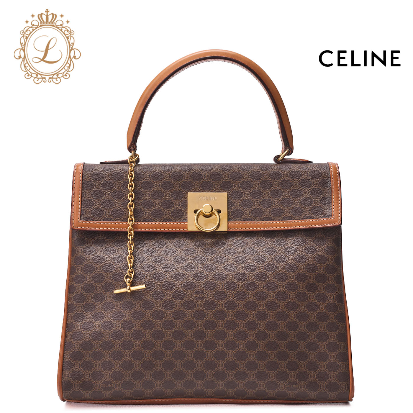 【CELINE】2wayバッグ　ハンドバッグ　マカダム柄　PVC ダークブラウン 楽天市場】【バッグ】CELINE セリーヌ マカダム柄 ハンドバッグ