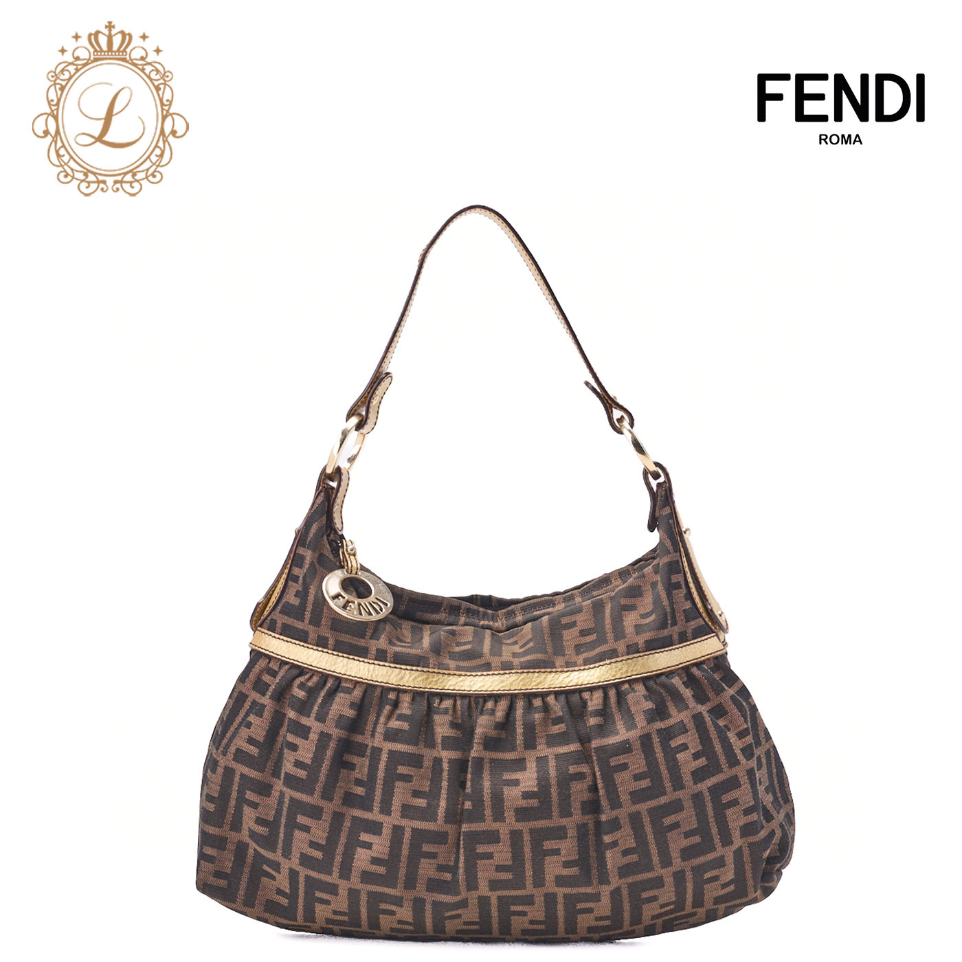 楽天市場】FENDI フェンディ ズッカ ワンショルダーバッグ V字
