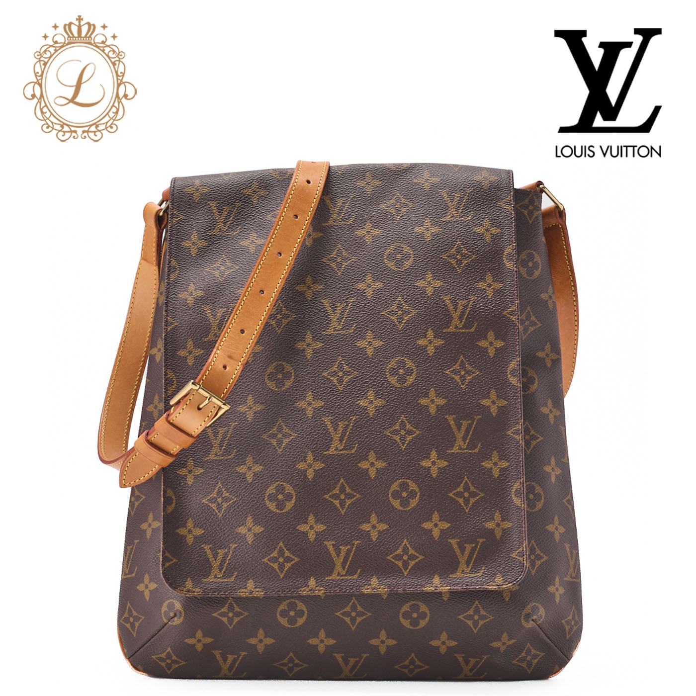 【美品】 ルイ・ヴィトン ミュゼット ショルダーバッグ モノグラム M51256 ルイ・ヴィトン LOUIS VUITTON ミュゼット M51256 ブラウン