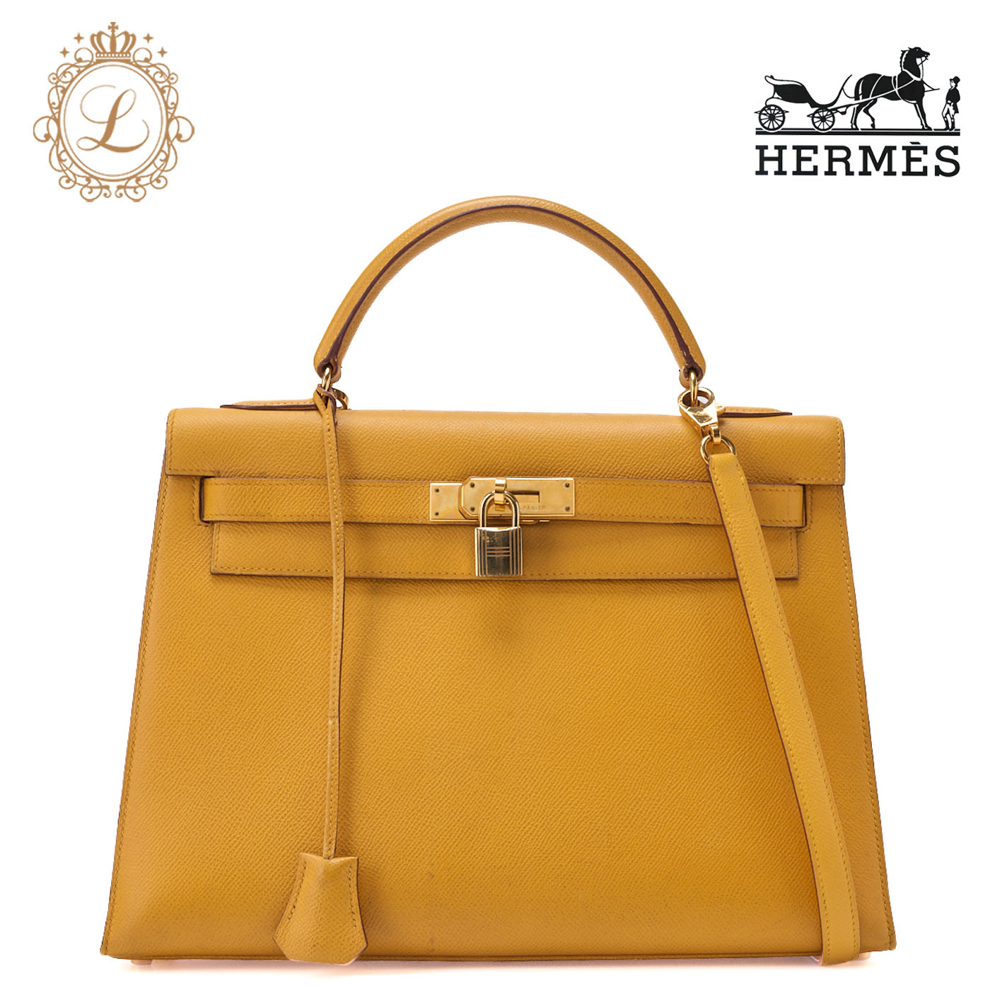 楽天市場】美品 HERMES エルメス ケリー32 ゴールド キャメル ブラウン