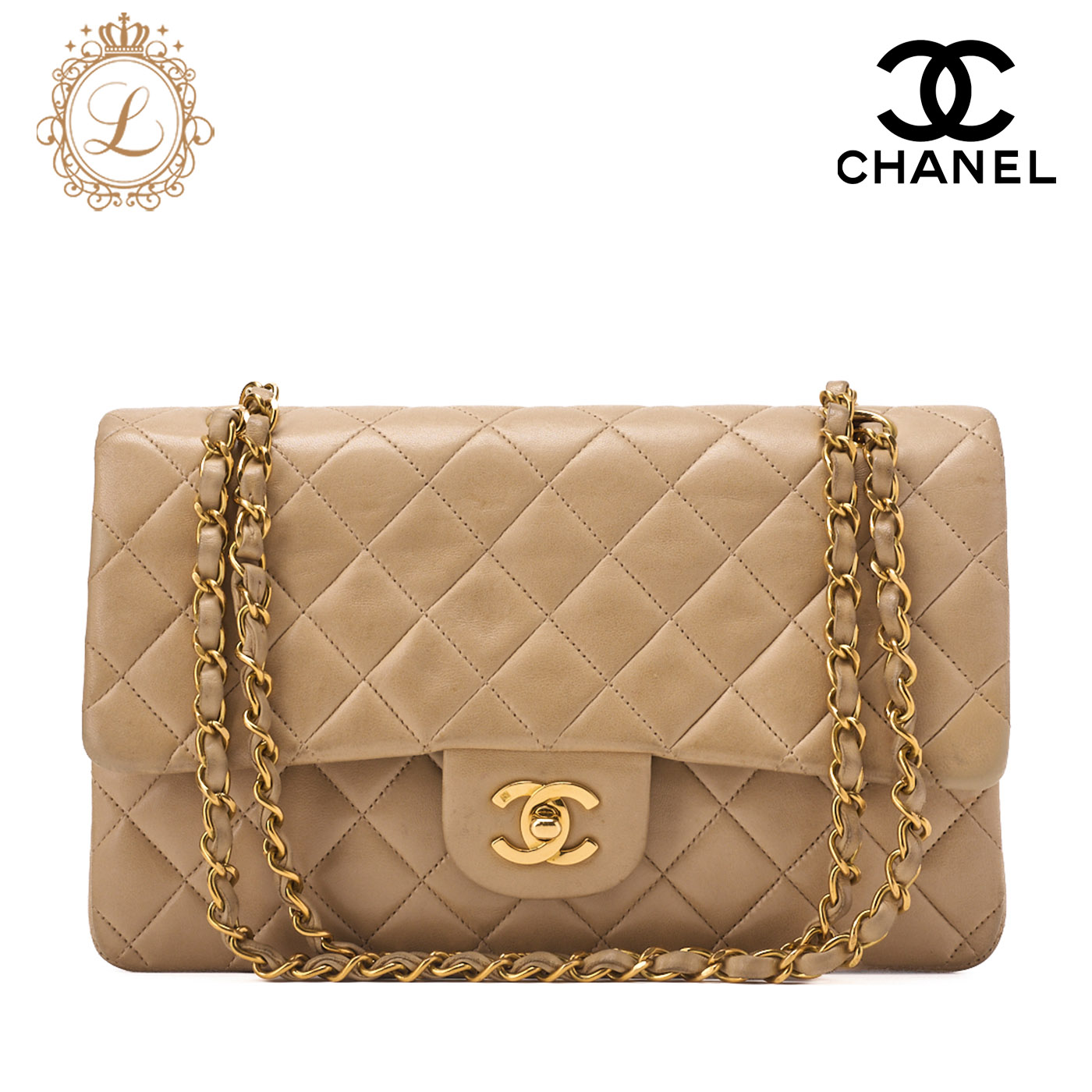 シャネル フリンジ チェーンショルダーバッグ マトラッセ ベージュ ラムスキン マトラッセ 在庫処分SALE シャネル CHANEL フリンジチェーン