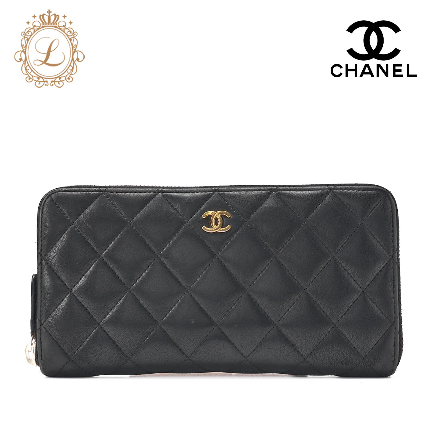 楽天市場】【財布】CHANEL シャネル マトラッセ ロゴプレート