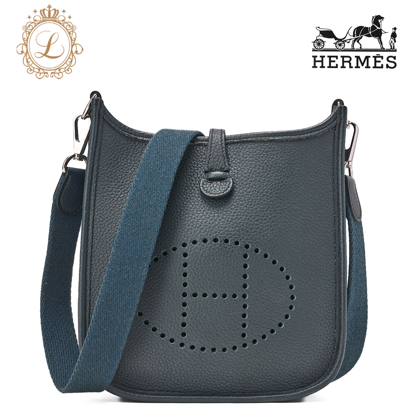 HERMES エルメス エブリンTPM  ショルダーバッグ  トリヨンクレマンス  ブルーオラージュ Blue orage（しろがね色金具） レディース【中古】【貨物輸送無料】 バッグ・小物・ブランド雑貨-レディースバッグ-バッグ
