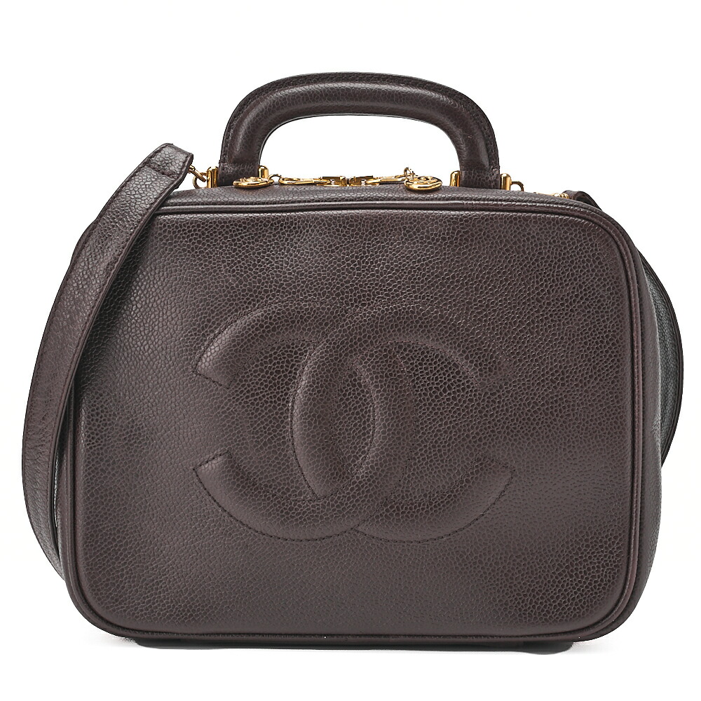 CHANEL シャネル ショルダーバッグ ココマーク バニティ 2way    キャビアスキン ブラウン（ゴールド金具）レディース 【送料無料】【中古】