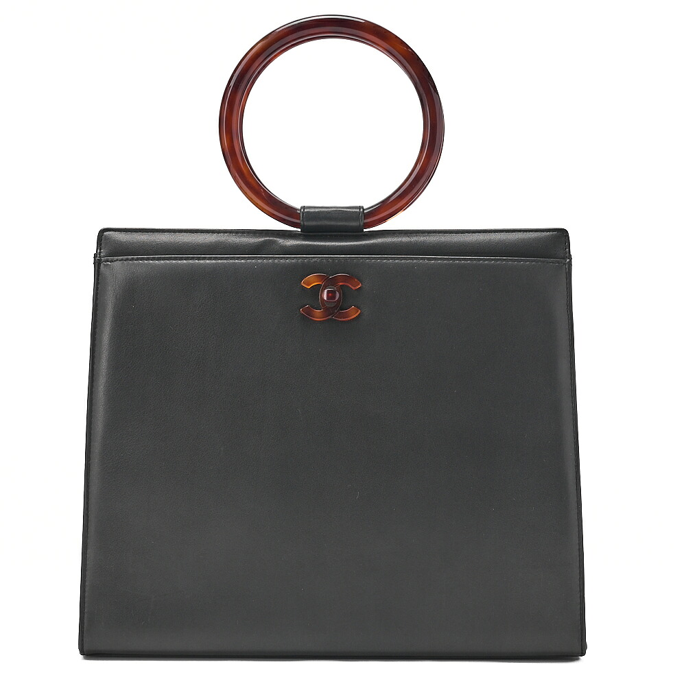 CHANEL シャネル　ハンドバック 　マトラッセ　ラムスキン べっ甲ハンドル　 黒　ゴールド金具　レディースバッグ　ブランド【中古】【送料無料】