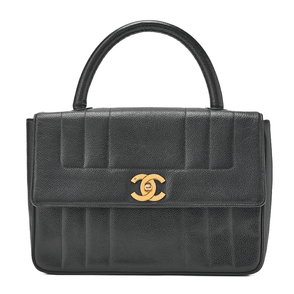 CHANEL シャネル ハンドバッグ マドモアゼル ターンロック キャビアスキン 黒 ゴールド金具 ブランド【中古】【送料無料】