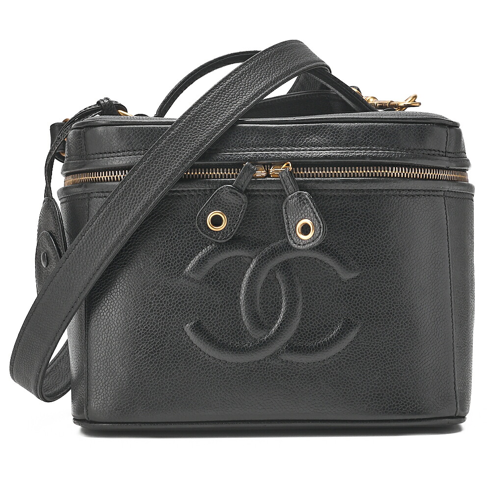 CHANEL シャネル ショルダーバッグ ココマーク バニティ 2way キャビア素はだ 黒（ゴールド金具）レディース 【貨物輸送無料】【中古】