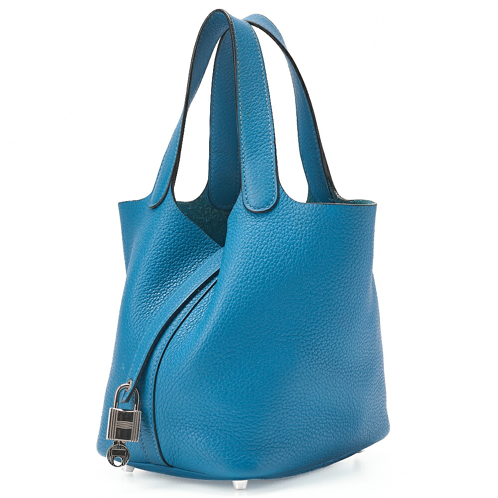 HERMES エルメス ピコタンロックPM ハンドバッグ トリヨンクレマンス ブルージーン（シルバー金具）レディース　 ハイブランド【中古】【送料無料】