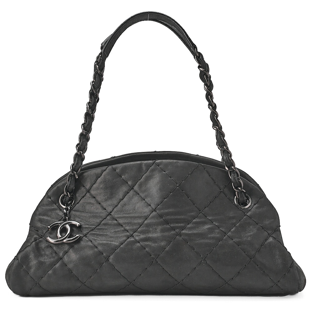 CHANEL シャネル スパークルレザー マドモアゼル ココチャーム  ボーリングバッグ 黒（ブラック金具） レディース バッグ 【中古】【送料無料】