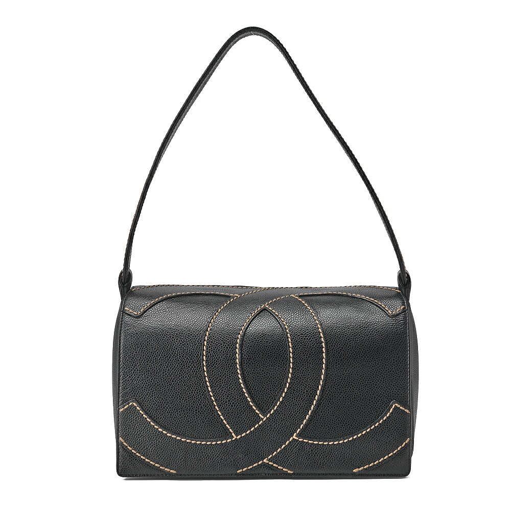 CHANEL シャネル ココマーク ワイルドステッチ トートバッグ キャビアスキン 黒（ゴールド金具） レディースバッグ トートバッグ ハイブランド 【中古】【送料無料】