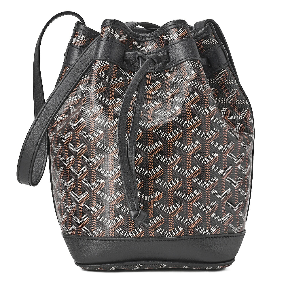 GOYARD【ゴヤール】 プティフロ バケットショルダー コーティングキャンバス 黒(シルバー金具) レディース 【中古】【送料無料】|Vintage La Charme