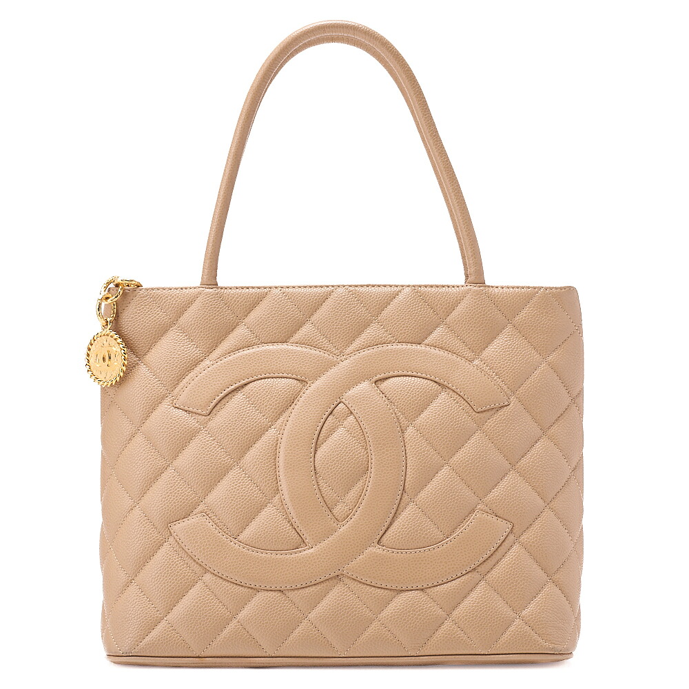 CHANEL シャネル マトラッセ 復刻トートバック キャビアスキン ベージュ（ゴールド金具） レディースバッグ トートバッグ ハイブランド 【中古】【送料無料】