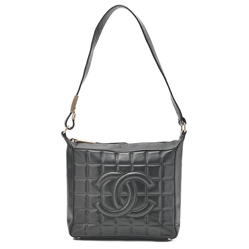 CHANEL シャネル  壱ショルダーバッグ チョコレート赤ちょうちん ココマーク 子ヒツジ素はだ  黒（ゴールド金具） レディース 御徒面子 レディース 【中古】【貨物輸送無料】