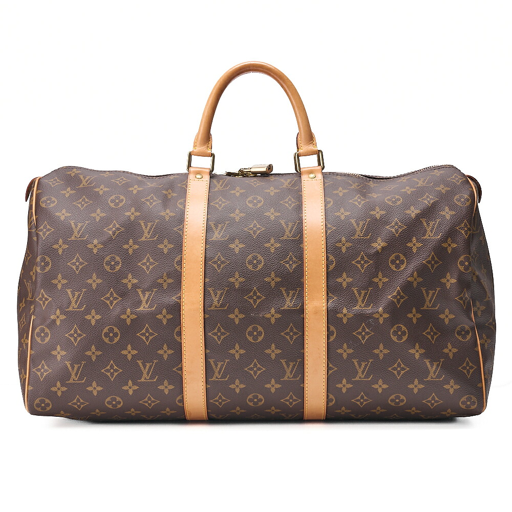 LOUIS VUITTON ルイヴィトン モノグラム キーポル50 ボストンバック M41428 ブラウン （ゴールド金具）ショルダーバッグ【中古】【送料無料】｜Vintage La Charme