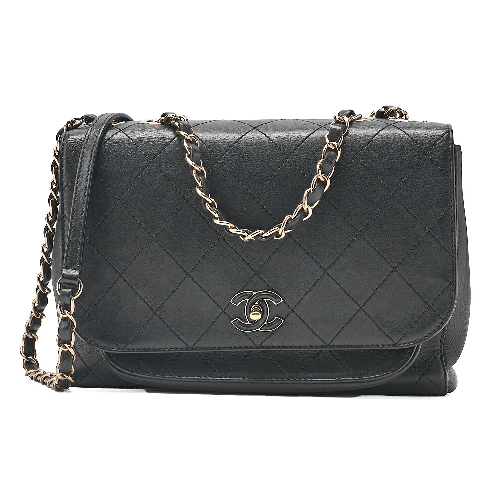 CHANEL シャネル ヴィンテージカーフ マトラッセ チェーン店肩先 黒いこと ゴールド金具 レディース御徒面子 ブランド名【中古】【貨物輸送無料】