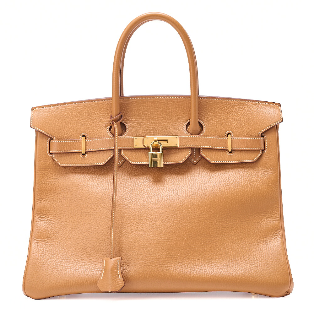 HERMES　エルメス　バーキン35　ハンドバッグ　アルデンヌ　ナチュラルサブレ（ゴールド金具）レディースバッグ　ブランド【中古】【送料無料】｜Vintage La Charme