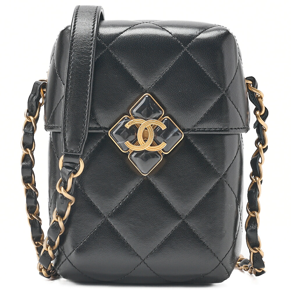 CHANEL シャネル 子ヒツジ人はだ マトラッセ ココマーク グリポア ボックス席御徒面子 チェーン店肩先 ゴールド金具 レディース御徒面子 ブランド名【中古】【貨物輸送無料】